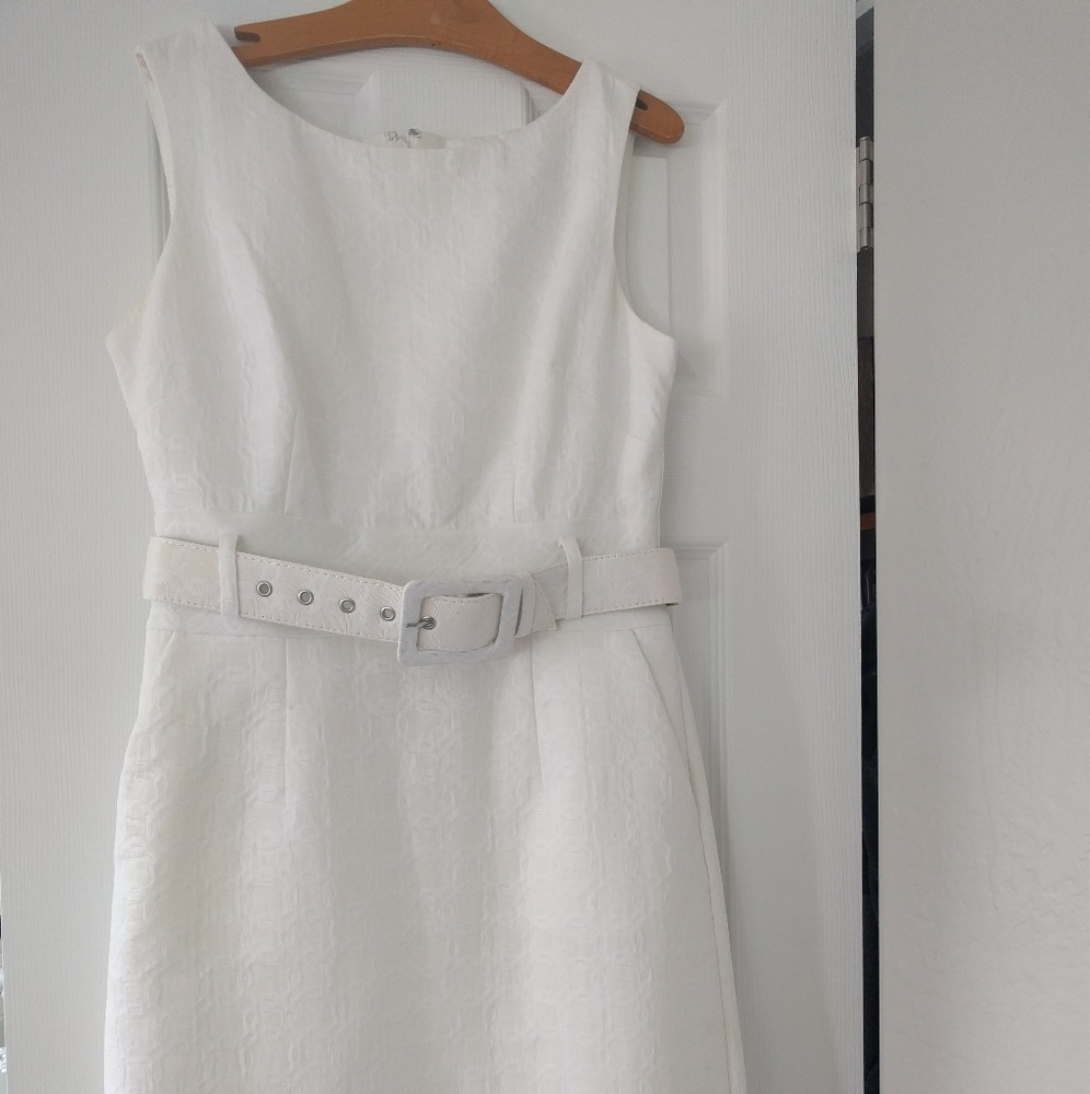 White belted dress